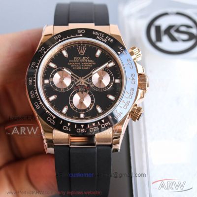 KS Factory Rolex Cosmograph Daytona 116515LN Black Dial Black Oysterflex Strap 40 MM 7750 Automatic Watch